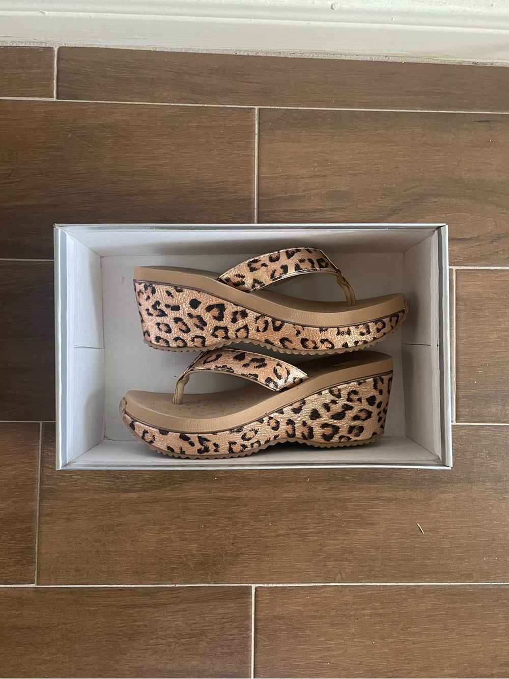 Volatile Amane Wedge Sandals - Rose Gold & Leopard Print